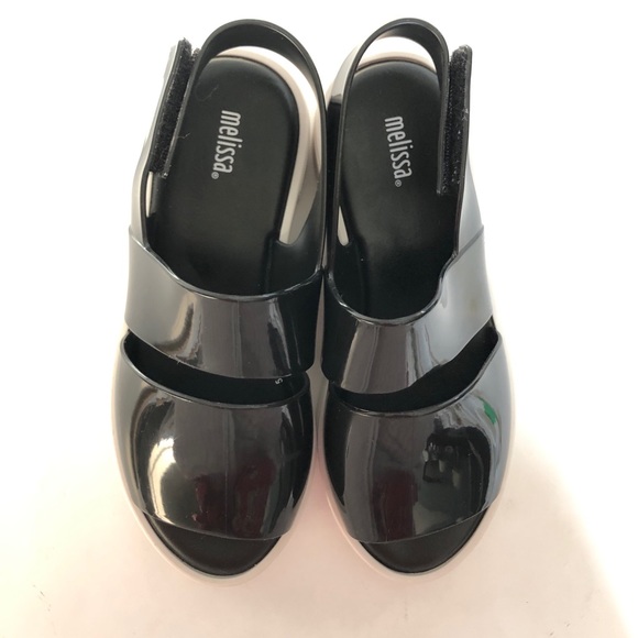 NWOB Melissa Soho PVC Platform Sandals, Black, 6 - Picture 3 of 8